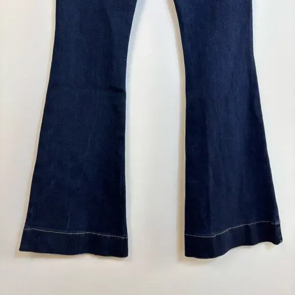 Kancan Rocane High Rise Flare Jeans Size 26 High Rise Stretch  Dark Blue - Picture 6 of 11